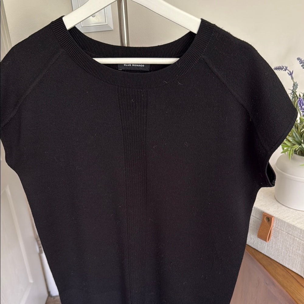 Club Monaco Black Knit Top